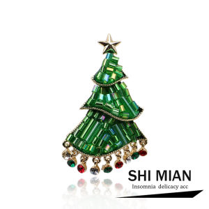 Elegant Christmas Tree Brooch Pin High End Womens Suit Coat Pin Floral Accessories Gift for Friends Christmas Present