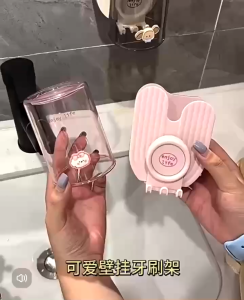 Sét Cốc Kèm Kệ Đựng Bàn Chải Kệ Bàn Chải Gắn Tường Đa Năng Thuận Tiện Cho Phòng Tắm