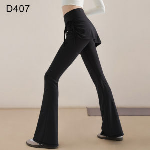 Two-piece Look Flared Waist High Plus Size Yoga Pants Wide-leg