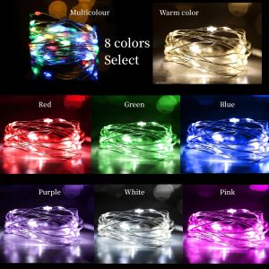10Packs 5m LED String Lights Warm/Multicolor/Red/Green/Blue/Pink/Purple/White Christmas Atmosphere Firefly Lamp Starry Sky Light