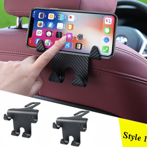 2pcs car seat headrest hook carbon fiber phone holder suitable for Toyota Camry Hiace Corolla Hilux Vios Yaris Avanza Tacoma car rear seat hook