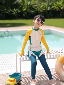 Đồ bơi bé trai YUKE tay dài quần dài chống nắng bơi lội tắm biển vui chơi dưới nước size 17-45kg