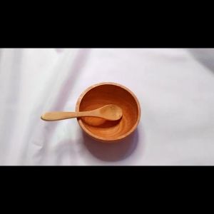 PROMO BISA BAYAR DITEMPAT Mangkok Mangkuk dan Sendok Masker Kayu Mahoni Premium Ukuran 8cm Termurah