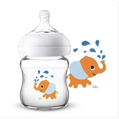 Clearance Philips Avent Natural Pure Glass Feeding Bottle 4oz/ 125ml Single Pack Without Retail Packaging Loose pack