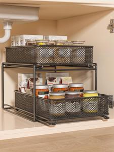 Pull-out Under Sink Storage Shelf Drawer for Dishes and Bottles