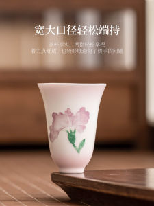 Hand-Painted Ceramic Tea Cup Fragrance Bowl Small Tea Cup for Home Use Master Cup Tea Room Gongfu Tea Set Drinking Tea Cup