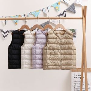 Lightweight down Vest for Children Inner Liner Outerwear Autumn Winter Duck down Vest Boys Girls Middle Large Children