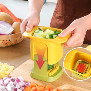 ที่ที่ตัดมันฝรั่งทอด หั่นผักมัลติฟังก์ชั่น อุปกรณ์การตัดในครัวมันฝรั่งแตงกวาเครื่องหั่นหอมแรงดันมือในครัวเรือน ราคาที่ประมาณ 4,500 ฿