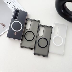 Ultra-Thin Matte Black MagSafe Magnetic Absorption Phone Case for Samsung W25 Zfold7 Zfold6/5 Wireless Charging Compatible