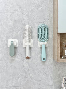 Bathroom Wall Mounted Comb Storage Rack Toiletry Shelf Washstand Organizer No Drilling Required Simple Style Plastic Holder