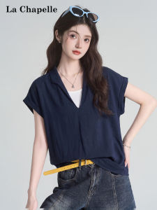 La Chapelle | Faux Two-piece V-neck Short-sleeve Shirt