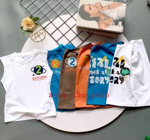 Áo thun sát nách bé trai vai liền chất liệu thun cotton 100% co giản 4 chiều cho bé từ 8-36kg