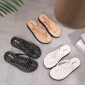 Marche Women Cute Fashion Polka Dot Platform Slippers | Slip‑On Lembut Anti‑gelincir Pakai Dalam & Luar Rumah
