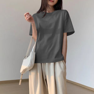 Summer Short Sleeve T-Shirt Womens Pure Cotton Loose Fit Half Sleeve Vintage Style Student Fashion Korean Version Shoulder Length