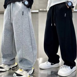 กางเกงขายาวทรงตรงสำหรับเด็กชาย ทรงเข็มขัดเอวกลาง กางเกงขายาวทรงตรงผ้าฝ้ายผสมคอตตอนสำหรับเด็กชาย