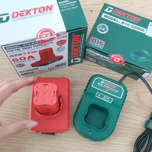 Pin Sạc DEKTON 16.8V D16-B4060PRO 4.0Ah + Sạc D16-S2000 2A Vỏ Chống Cháy | Chính Hãng