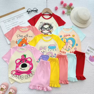 Bộ Cộc Tay  Đùi Thun lạnh Mimky Mom Cho Các Bé Trai Bé Gái Từ 8-25kg Vải Thun Lạnh Mềm Mát Hè