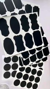 120Pcs Stiker Label Hitam Multifungsi PVC Waterproof Chalkboard Label Sticker
