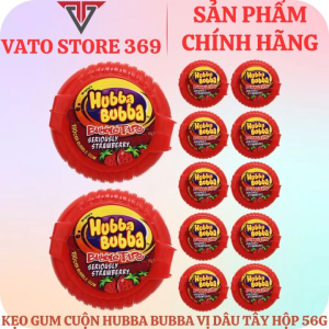 Kẹo gum cuộn HUBBA BUBBA vị dâu tây hộp 56g