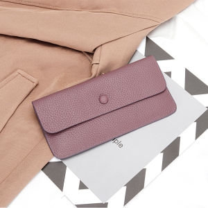 Genuine Leather Long Wallet for Women 2023 New Style Soft Top Layer Cowhide Buckle Closure Integrated Phone Pouch