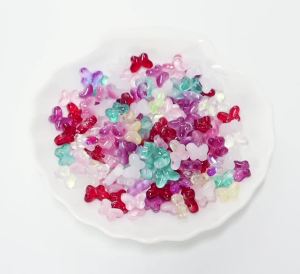 50Pcs 10x15mm Butterfly Glazed Glass Beads Loose Spacers Lampwork Beads for DIY Jewelry Making Bracelet Necklace Hair Accessory