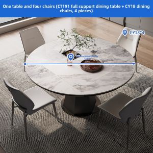 Luxurious Marble Rotating Expandable Dining Table
