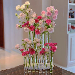 Glass Flower Vase Set Living Room Decorations Table Top Accessories Green Ivy Water Cultivation Bottle Popular Internet Style