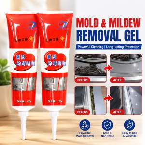 Powerful Mold & Mildew Removal Gel designed to effectively remove stubborn mold mildew dirt dark stains from hard-to-clean areas.