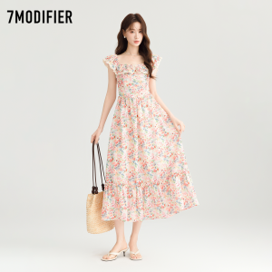 7.Modifier | Đầm Cinching eo Voan Hoa