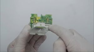 Cầu Đấu Dây Điện Nhanh Teminal Block có tiếp địa1 vào 1 raloại lo xo Lắp Tủ Điệnđiều khiểntự động hóa