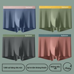 Quần lót boxer nam MiiOW lụa băng mỏng kháng khuẩn không đường may