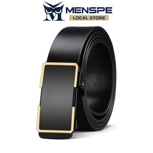 MENSPE Mens Belt Men Fashion Business Belt Genuine Leather Belt Second-layer Cowhide Automatic Buckle Belts Brand Luxury High Quality Strap Leisure Casual Belt Male Waistband for Men