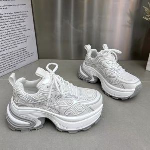 รองเท้าลำลองผู้หญิงหนังแท้พื้นหนา ทรงหัวมน ทรงหัวมน สไตล์ลำลอง ฤดูใบไม้ร่วง 2025 รองเท้าผ้าใบระบายอากาศได้ดี ทรงหัวมน ทรงหัวมน ทรงหัวมน