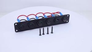 Circular Joystick Switch Panel with 3-Pin Toggle Switch 12V 20A Green LED Switch Panel 12V Suitable for Cars Boats RVs Etc