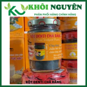 Bột denti chà răng bột than Cà Tím hũ 100g - sản xuất thủ công