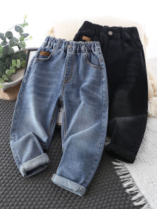 Boys Spring and Autumn Jeans 2023 New Childrens Cotton Loose Long Pants Medium and Big Children Stretch All-Matching Tide Trousers