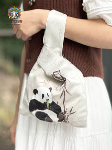 Túi Xách Tay Hình Gấu Trúc Màu Trắng Đơn Giản Túi Đựng Đồ Nhỏ Đi Làm Đi Chơi Túi Xách Thời Trang Cho Nam Và Nữ