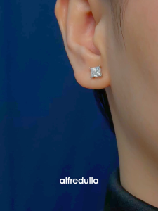 Alfredulla M 0.75ct Princess Classic Moissanite Earrings
