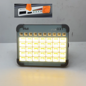 Hunta 20W/30W Solar Floodlight Portable LED Dimmable Solar Light Waterproof Outdoor Camping Light Floodlight USB Rechargeable Waterproof Searchlight