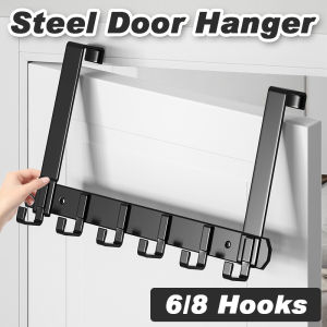 Steel Door Hanger Hook Punch-Free Hook On Door Back Hook Hanging Clothes Rack Hat Organizer Rack for Home Decor