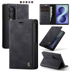 Wallet Case for Samsung Galaxy Z Fold 8 Ultra 8/7 Leather Wallet Flip Cover with Card Holder Kickstand Closure RFID Blocking TPU Shockproof Phone Case Compatible with z fold 8 Black