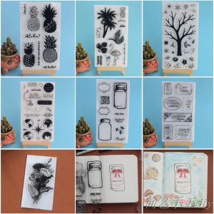 Transparent Silicone Stamp Pineapple Compass Student Diary Album Decoration DIY Handmade Journal Stamp Cute Childrens Stamp