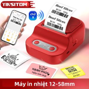 Máy In Nhãn Nhiệt Cầm Tay P21 Mini Nhãn Dán Màu Trắng Không Mực Bluetooth 58mm Cuộn Giấy Máy In Dính Để Quản Lý Công Việc Cá Nhân