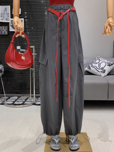 Quần Ống Rộng Cạp Cao Phong Cách Mỹ Cổ Điển Có Túi Thời Trang Rộng Rãi Thiết Kế Quần Ống Đứng Đa Năng Cho Nữ