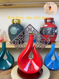 BìnhChai gốm sứ đựng rượu cao cấp men bóng bình trang trí bình decor thể tích 500ml