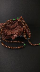 JADE AGARWOOD 99 - Tasbih Zikir 99 Butir Cantik Aesthetic Terbaru Kayu Gaharu Asli Kombinasi Batu Lava Giok Hijau Original