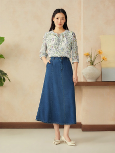 Elegant Floral Printed Blouse 3/4 Sleeves