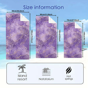 Amethyst Marble Quick Drying Microfiber Beach Towel Lightweight for Swimming Camping Yoga - Bath Towel