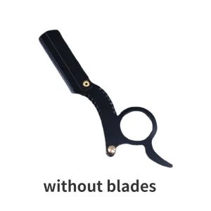 Manual Barber Razor Haircut Shaving Tool - Beard Eyebrow Trimming Blades Straight Edge for Hairdresser Professional Depilation