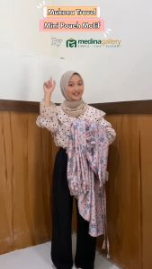 Medina Mukena Traveling Boba Motif Mini Pouch Jumbo Parasut Korea Premium 2in1 Dewasa Free Sajadah